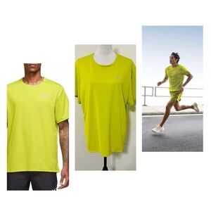 NIKE Fri-Fit Men Large Running Neon S/S Miler Performance T-Shirt DV9315 Cactus